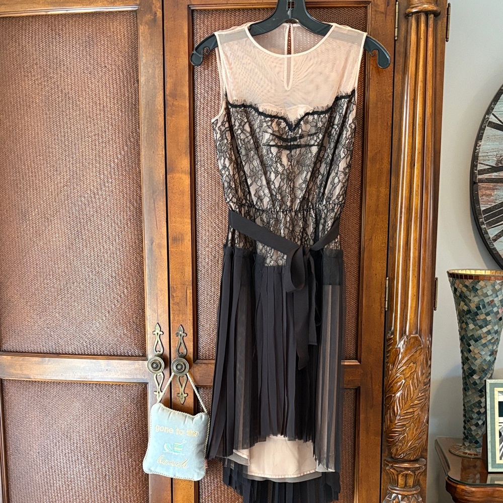 NWT BCBG Elegant  Black Lace Dress size small